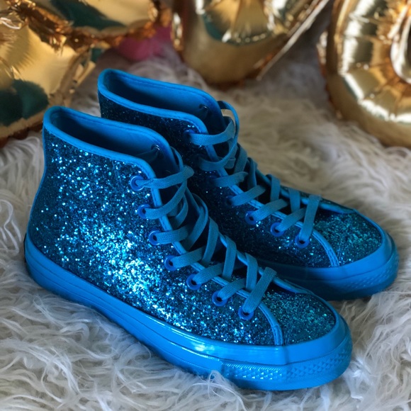 light blue glitter converse